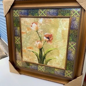 Orange flower wall decor